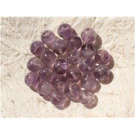 Hilo 39cm 37pc aprox - Cuentas de Piedra - Bolas de Amatista Lavanda 10mm 