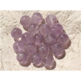 Hilo 39cm 31pc aprox - Cuentas de Piedra - Bolas Amatista Lavanda 12mm 