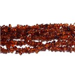 Fil 89cm 440pc env - Perles de Pierre - Grenat Orange Rocailles Chips 3-7mm 