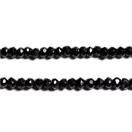 Thread 32cm 140pc approx - Stone Beads - Black Spinel Faceted Rondelles 3x2mm - 4558550091000 