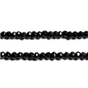 10pc - Perles de Pierre - Spinelle noir Rondelles Facettées 3x2mm - 4558550090249 