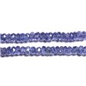 Fil 33cm 200pc env - Perles Pierre - Tanzanite Rondelles Facettées 2-3mm bleu violet lavande indigo