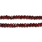 Fil 33cm 135pc env - Perles Pierre - Grenat Mozambie Rondelles Facettées 3-4mm Rouge Bordeaux Marron