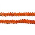 Fil 33cm 105pc env - Perles Pierre - Cornaline Rondelles Facettées 3-5mm Orange