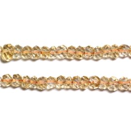 Filo 33 cm circa 140 pz - Perline di pietra - Rondelle sfaccettate citrine 3x2 mm - 4558550090737