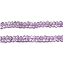 Fil 33cm 160pc env - Perles Pierre - Améthyste claire Brésil Rondelles Facettées 2-3mm Violet Lavande Mauve Parme