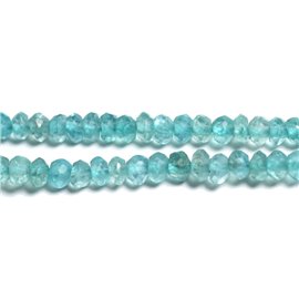 Fil 33cm 135pc env - Perles Pierre - Apatite Rondelles Facettées 2-4mm bleu vert clair turquoise