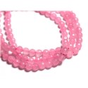 Fil 39cm 63pc env - Perles de Pierre - Jade Boules Facettées 6mm Rose Bonbon 