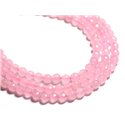 Fil 39cm 61pc env - Perles de Pierre - Jade Boules Facettées 6mm Rose clair 