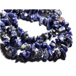 Fil 89cm 155pc env - Perles de Pierre - Sodalite Grosses Rocailles Chips 6-19mm 