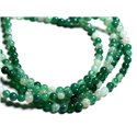 Fil 39cm 92pc env - Perles de Pierre - Agate Verte Boules 4mm 