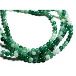 Fil 39cm 92pc env - Perles de Pierre - Agate Verte Boules 4mm 