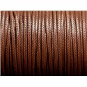 Bobine 90 mètres - Fil Cordon Coton Ciré enduit 2mm Marron chocolat 