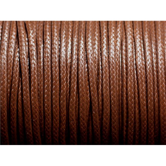 Bobine 90 mètres - Fil Cordon Coton Ciré enduit 2mm Marron chocolat 