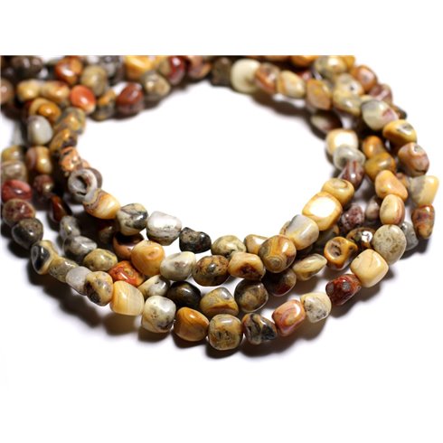 Fil 39cm - Perles de Pierre - Agate Crazy Nuggets 8-10mm 