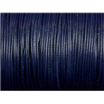 1 Bobine 90 mètres - Fil Cordon Coton Ciré 1mm Bleu Marine 