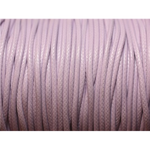 1 Bobine 90 mètres - Fil Cordon Coton Ciré 1mm Mauve 