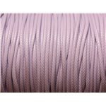 1 Bobine 90 mètres - Fil Cordon Coton Ciré 1mm Mauve 