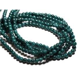 Thread 39cm 68pc approx - Stone Beads - Jade Balls 6mm Blue Green Peacock Duck 