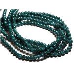 Fil 39cm 68pc env - Perles de Pierre - Jade Boules 6mm Bleu Vert Paon Canard 