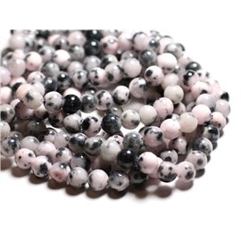 1 Strand 39cm Stone Beads - Jade Balls 8mm White Gray Black Pink 