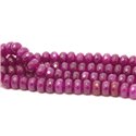 1 Fil 39cm Perles de Pierre - Jade Rondelles Facettées 8x5mm Rose Fuchsia Magenta 