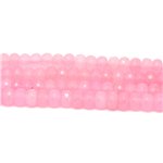 1 Fil 39cm Perles de Pierre - Jade Rondelles Facettées 8x5mm Rose clair 