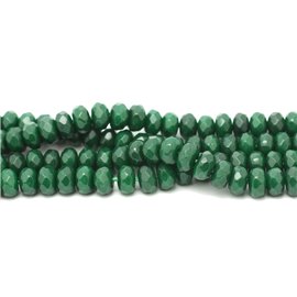 1 Strang 39cm Steinperlen - Jade Facettierte Rondellen 8x5mm Tannengrün 