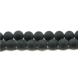 Thread 39cm 27pc approx - Stone Beads - Matt black onyx Balls 14mm 