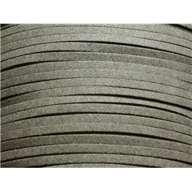 90 meter spool - Suede Lanyard 3x1.5mm Dark anthracite gray