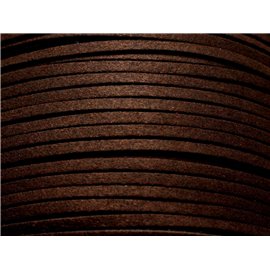 Haspel 90 meter - Suede Lanyard 3x1,5 mm Koffie 