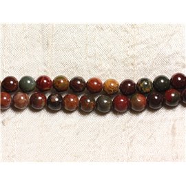 Thread 39cm approx 63pc - Stone Beads - Jasper Picasso Balls 6mm 