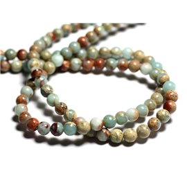 Faden ca. 39cm - Steinperlen - Aqua Jasper Terra Balls 4mm 