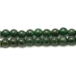 1 Fil 39cm Perles de Pierre - Jade Verte Boules 6mm 