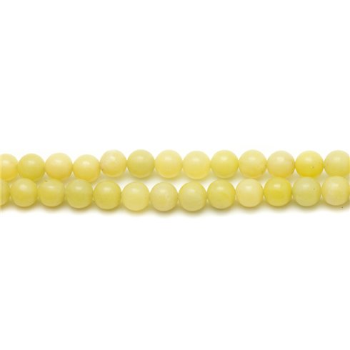 Fil 39cm 86pc env - Perles de Pierre - Jade Citron Boules 4mm 