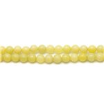 Fil 39cm 46pc env - Perles de Pierre - Jade jaune citron Boules 8mm