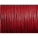 Bobine 90 mètres - Fil Cordon Coton Ciré 1.5mm Rouge Bordeaux 