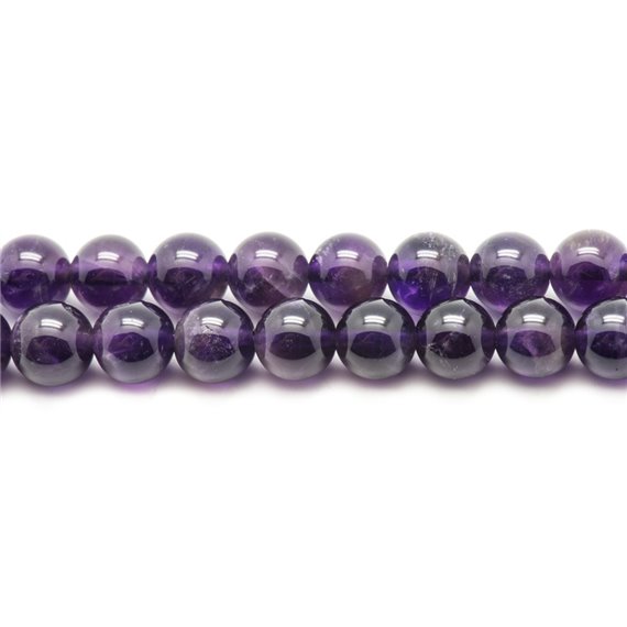 Fil 39cm 93pc env - Perles de Pierre - Améthyste Boules 4mm 