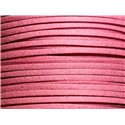 1 Bobine 90 mètres - Cordon Lanière Suédine 3x1.5mm Rose 