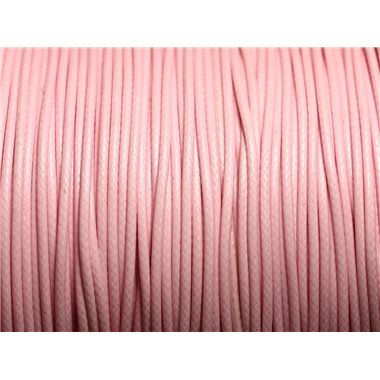 Bobine 90 mètres - Fil Cordon Coton Ciré 1mm Rose clair 