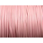 Bobine 90 mètres - Fil Cordon Coton Ciré 1mm Rose clair 