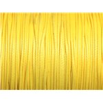 1 Bobine 180 mètres - Fil Cordon Coton Ciré 0.8mm Jaune 