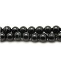 Fil 39cm 46pc env - Perles de Pierre - Agate Boules 8mm noir blanc