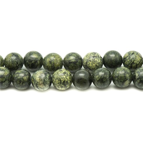 Fil 39cm 93pc env - Perles de Pierre - Serpentine Boules 4mm 