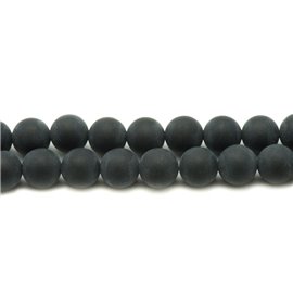 Gewinde ca. 39cm 31pc - Steinperlen - Mattschwarze Onyx 12mm Kugeln 