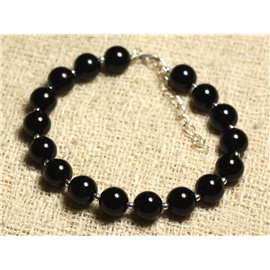 Armband Zilver 925 en halfedelsteen - Zwarte Onyx 8mm