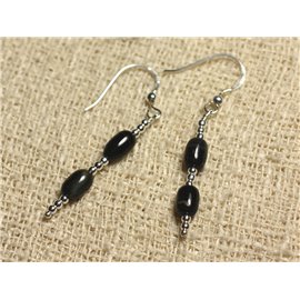 925 Silver Earrings - Falcon Eye Olives 7x5mm 