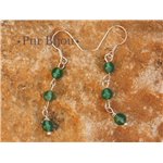 Boucles d'Oreilles Onyx Vert et Argent 925