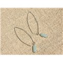 Boucles d'Oreilles Argent 925 - Amazonite Tubes 9mm 