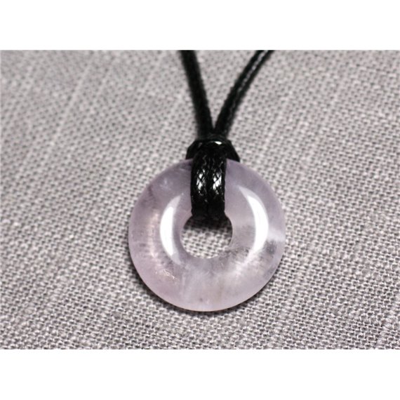 Collier Pendentif en Pierre - Améthyste Donut Pi 20mm 